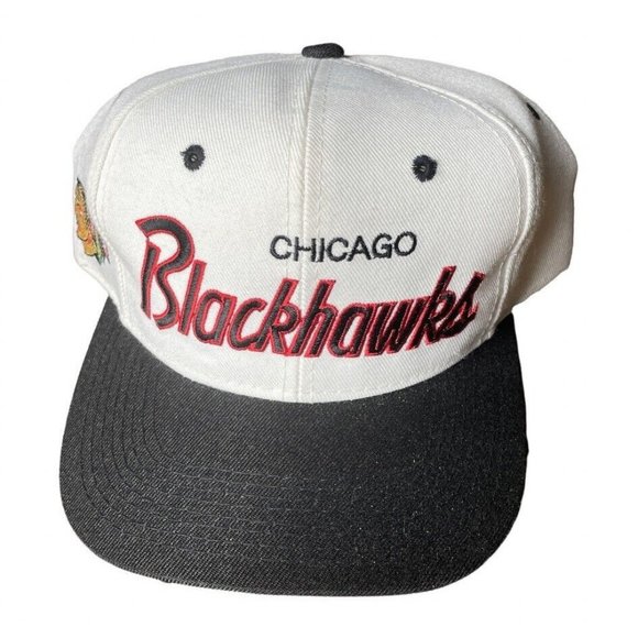 NEW Sports Specialties NHL Chicago Blackhawks Script Snapback Hat 90's Vintage
